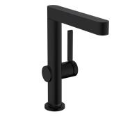 Смеситель для раковины Hansgrohe Finoris 230 ComfortZone высокий поворотный излив, донный клапан 76060670 чёрный матовый