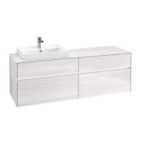 Тумба под раковину Villeroy & Boch Collaro 1600х500 мм с подсветкой C022L0E8 белое дерево