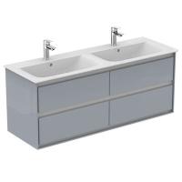 Тумба под раковину Ideal Standard Connect Air 1300x440 мм E0824EQ светло-серый глянец/белый матовый