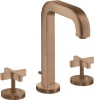 Смеситель для раковины Axor Citterio на 3 отверстия 39133310 шлифованное красное золото