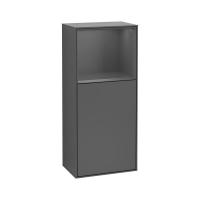 Тумба Villeroy & Boch Finion 418х270х936 мм петли справа, с зарядной станцией F530GKGK матовый антрацит/матовый антрацит