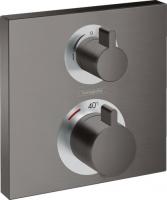 Термостат Hansgrohe Ecostat Square (внешняя часть для 2 потребителей) 15714340 шлифованный чёрный хром