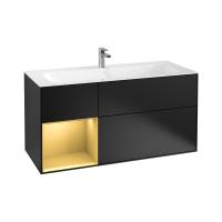 Тумба под раковину Villeroy & Boch Finion 1196х498 мм F060HFPD чёрный матовый/матовое золото