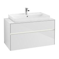 Тумба под раковину Villeroy & Boch Collaro 1000х500 мм с подсветкой C020L0DH белый глянцевый