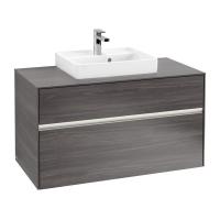 Тумба под раковину Villeroy & Boch Collaro 1000х500 мм с подсветкой C016L0FQ дуб графитовый