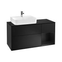 Тумба под раковину Villeroy & Boch Finion 1200х501 мм F152PDPD чёрный матовый/чёрный матовый