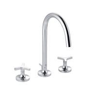 Смеситель для раковины Kludi Nova Fonte Déco 3 отверстия, высокий поворотный излив, донный клапан 201430539