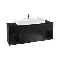 Тумба под раковину Villeroy & Boch Finion 1600х501 мм F212PDPD чёрный матовый/чёрный матовый