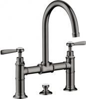 Смеситель для раковины Axor Montreux 220 ComfortZone на 2 отверстия 16511330 полированный чёрный хром