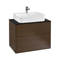 Тумба под раковину Villeroy & Boch Finion 800х501 мм F09200GN орех/чёрный