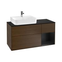 Тумба под раковину Villeroy & Boch Finion 1200х501 мм F152PDGN орех/чёрный матовый