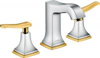 Смеситель для раковины Hansgrohe Metropol Classic 110 ComfortZone 3 отверстия, донный клапан 31330090 хром/золото