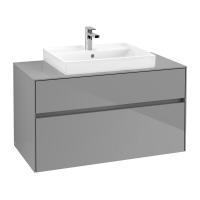 Тумба под раковину Villeroy & Boch Collaro 1000х500 мм C01900FP серый глянцевый