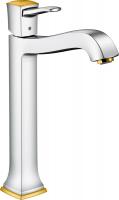 Смеситель для раковины Hansgrohe Metropol Classic 260 ComfortZone высокий излив, донный клапан 31303090 хром/золото