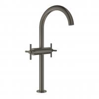 Смеситель для раковины Grohe Atrio XL-Size высокий поворотный излив, донный клапан 21 044 AL3 графит тёмный матовый