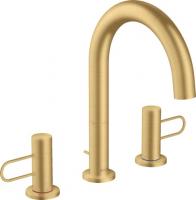 Смеситель для раковины Axor Uno на 3 отверстия 160 ComfortZone 38054250 золото шлифованное