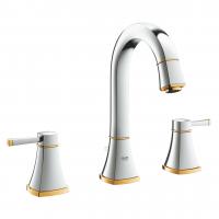 Смеситель для раковины Grohe Grandera M-Size 3 отверстия, донный клапан 20 389 IG0 хром/золото