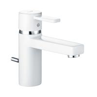 Смеситель для раковины Kludi Zenta 75 донный клапан 382609175 белый матовый/хром