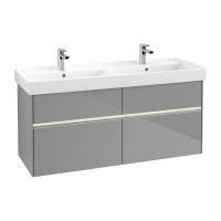 Тумба под раковину Villeroy & Boch Collaro 1254х444 мм с подсветкой C013L0FP серый глянцевый
