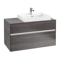 Тумба под раковину Villeroy & Boch Collaro 1000х500 мм с подсветкой C018L0FQ дуб графитовый