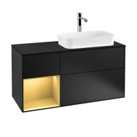 Тумба под раковину Villeroy & Boch Finion 1200х501 мм F272HFPD чёрный матовый/F272HFPD