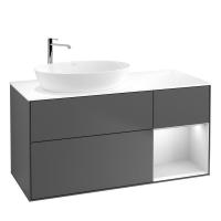 Тумба под раковину Villeroy & Boch Finion 1200х501 мм F931MTGK матовый антрацит/белый матовый