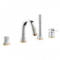 Смеситель для ванны Grohe Grandera на 4 отверстия 19 936 IG0 хром/золото