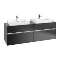 Тумба под раковину Villeroy & Boch Collaro 1600х500 мм с подсветкой C024L0PD чёрный матовый