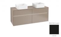 Тумба под раковину Villeroy & Boch Collaro 1400х500 мм с подсветкой C048L0PD чёрный матовый