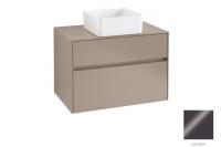 Тумба под раковину Villeroy & Boch Collaro 800х500 мм с подсветкой C037L0FP серый глянцевый