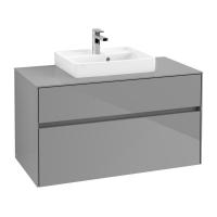 Тумба под раковину Villeroy & Boch Collaro 1000х500 мм C01600FP серый глянцевый