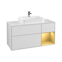 Тумба под раковину Villeroy & Boch Finion 1200х501 мм F421HFGF белый глянцевый/матовое золото