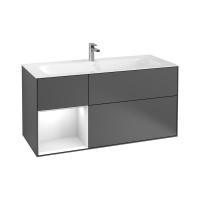 Тумба под раковину Villeroy & Boch Finion 1196х498 мм F060MTGK матовый антрацит/белый матовый
