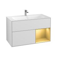 Тумба под раковину Villeroy & Boch Finion 996х498 мм F040HFGF белый глянцевый/матовое золото