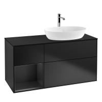 Тумба под раковину Villeroy & Boch Finion 1200х501 мм F802PDPD чёрный матовый/чёрный матовый