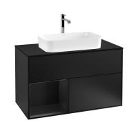 Тумба под раковину Villeroy & Boch Finion 1000х501 мм F242PDPD чёрный матовый/чёрный матовый