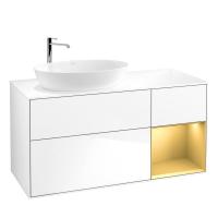 Тумба под раковину Villeroy & Boch Finion 1200х501 мм F931HFGF белый глянцевый/матовое золото