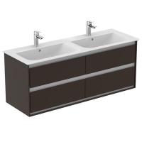 Тумба под раковину Ideal Standard Connect Air 1300x440 мм E0824VY тёмно-коричневый матовый/белый матовый