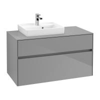 Тумба под раковину Villeroy & Boch Collaro 1000х500 мм C01400FP серый глянцевый