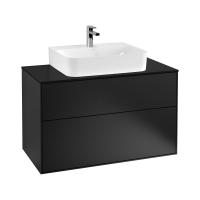 Тумба под раковину Villeroy & Boch Finion 1000х501 мм F10200PD чёрный матовый/чёрный