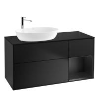 Тумба под раковину Villeroy & Boch Finion 1200х501 мм F932PDPD чёрный матовый/чёрный матовый