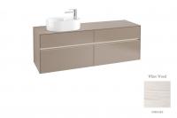Тумба под раковину Villeroy & Boch Collaro 1600х500 мм с подсветкой C066L0E8 белое дерево