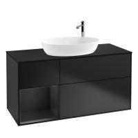 Тумба под раковину Villeroy & Boch Finion 1200х501 мм F942PDPD чёрный матовый/чёрный матовый
