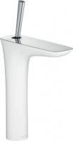 Смеситель для раковины Hansgrohe PuraVida 200 ComfortZone высокий излив, донный клапан 15081400 белый/хром