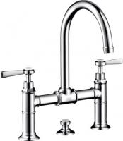 Смеситель для раковины Axor Montreux 220 ComfortZone 2 отверстия, высокий поворотный излив, донный клапан 16511000 хром