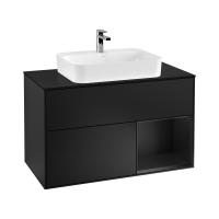 Тумба под раковину Villeroy & Boch Finion 1000х501 мм F372PDPD чёрный матовый/чёрный матовый