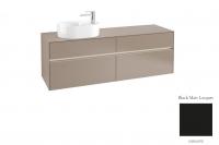 Тумба под раковину Villeroy & Boch Collaro 1600х500 мм с подсветкой C066L0PD чёрный матовый