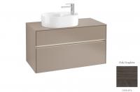 Тумба под раковину Villeroy & Boch Collaro 1000х500 мм с подсветкой C055L0FQ дуб графитовый