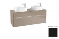 Тумба под раковину Villeroy & Boch Collaro 1400х500 мм с подсветкой C064L0PD чёрный матовый