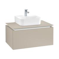 Тумба под раковину Villeroy & Boch Legato 800х500 мм с подсветкой B733L0VK мягкий серый
